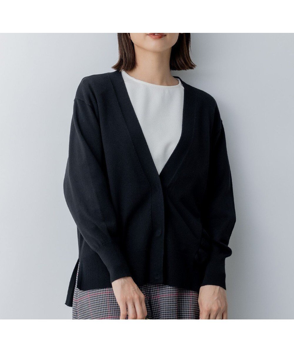 【組曲/KUMIKYOKU】の【WEB限定】サイドフリルカーディガン インテリア・キッズ・メンズ・レディースファッション・服の通販 founy(ファニー) 　ファッション　Fashion　レディースファッション　WOMEN　トップス・カットソー　Tops/Tshirt　カーディガン　Cardigans　カーディガン　Cardigan　ストレッチ　Stretch　フリル　Frills　ポケット　Pocket　モチーフ　Motif　エレガント 上品　Elegant　A/W・秋冬　Aw・Autumn/Winter・Fw・Fall-Winter　ブラック系|ID: prp329100004520918 ipo3291000000031972203