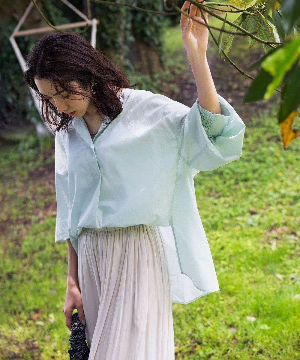 【組曲/KUMIKYOKU】の【洗える】ナチュラルローンスキッパー ブラウス 人気、トレンドファッション・服の通販 founy(ファニー) 　ファッション　Fashion　レディースファッション　WOMEN　トップス・カットソー　Tops/Tshirt　シャツ/ブラウス　Shirts/Blouses　オレンジ　Orange　春　Spring　洗える　Washable　ギャザー　Gather　スキッパー　Skipper　スリット　Slit　パターン　Pattern　フォルム　Form　ワーク　Work　S/S・春夏　Ss・Spring/Summer　夏　Summer　 other-1|ID: prp329100004520979 ipo3291000000031973072