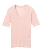 【アンクレイヴ/uncrave】の【手洗い可】シアー ランダムリブ Uネック カットソー(uncrave STANDARD) ピンク|ID: prp329100004520982 ipo3291000000031990189