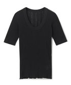 【アンクレイヴ/uncrave】の【手洗い可】シアー ランダムリブ Uネック カットソー(uncrave STANDARD) ブラック|ID: prp329100004520982 ipo3291000000031990192