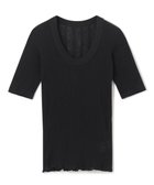 【アンクレイヴ/uncrave】の【手洗い可】シアー ランダムリブ Uネック カットソー(uncrave STANDARD) 人気、トレンドファッション・服の通販 founy(ファニー) ファッション Fashion レディースファッション Ladies' Fashion Online トップス・カットソー Tops/Tshirt シャツ/ブラウス Shirts/Blouses ロング / Tシャツ T-Shirts カットソー Cut and Sewn インナー Inner 春 Spring カットソー Cut And Sew コンパクト Compact シアー Sheer 雑誌 Magazine 別注 Special Order S/S・春夏 Ss・Spring/Summer 夏 Summer thumbnail ブラック|ID: prp329100004520982 ipo3291000000032645754
