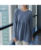 【ティアクラッセ/Tiaclasse】の【洗える】ギャザーフレアニットチュニック ブルー|ID: prp329100004520998 ipo3291000000031973320