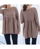 【ティアクラッセ/Tiaclasse】の【洗える】ギャザーフレアニットチュニック モカ|ID: prp329100004520998 ipo3291000000035666759