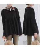 【ティアクラッセ/Tiaclasse】の【洗える】ギャザーフレアニットチュニック ブラック|ID: prp329100004520998 ipo3291000000035666762