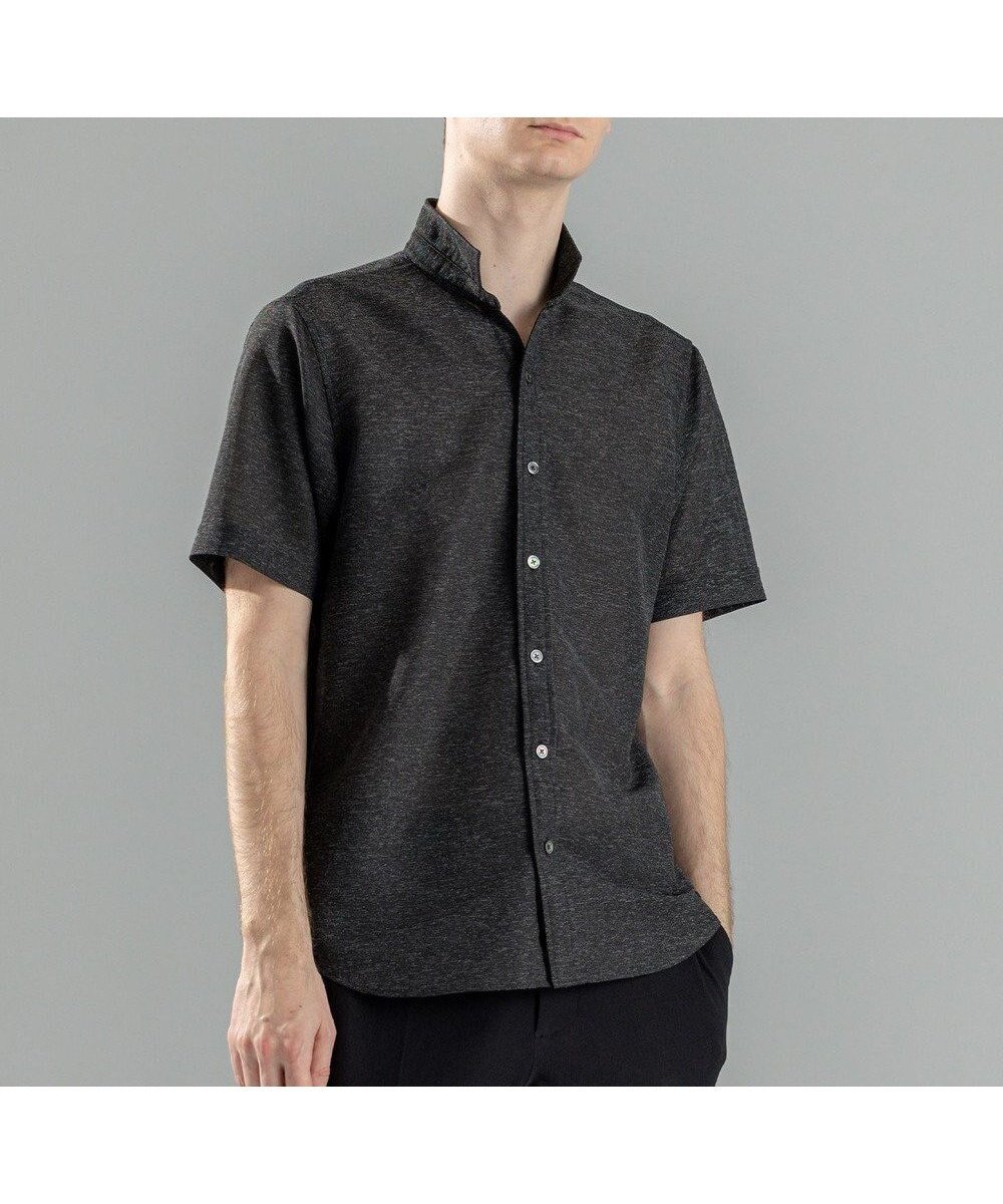 【ジョゼフ オム/JOSEPH HOMME / MEN】の新素材【軽量/洗える/ストレッチ】レノクロスストレッチ ウィングカラー半袖シャツ インテリア・キッズ・メンズ・レディースファッション・服の通販 founy(ファニー) 　ファッション　Fashion　メンズファッション　MEN　トップス・カットソー　Tops/Tshirt/Men　シャツ　Shirts　インナー　Inner　シェイプ　Shape　シンプル　Simple　ジャケット　Jacket　ストレッチ　Stretch　半袖　Short Sleeve　夏　Summer　春　Spring　S/S・春夏　Ss・Spring/Summer　洗える　Washable　軽量　Lightweight　ブラック系|ID: prp329100004521126 ipo3291000000031974984