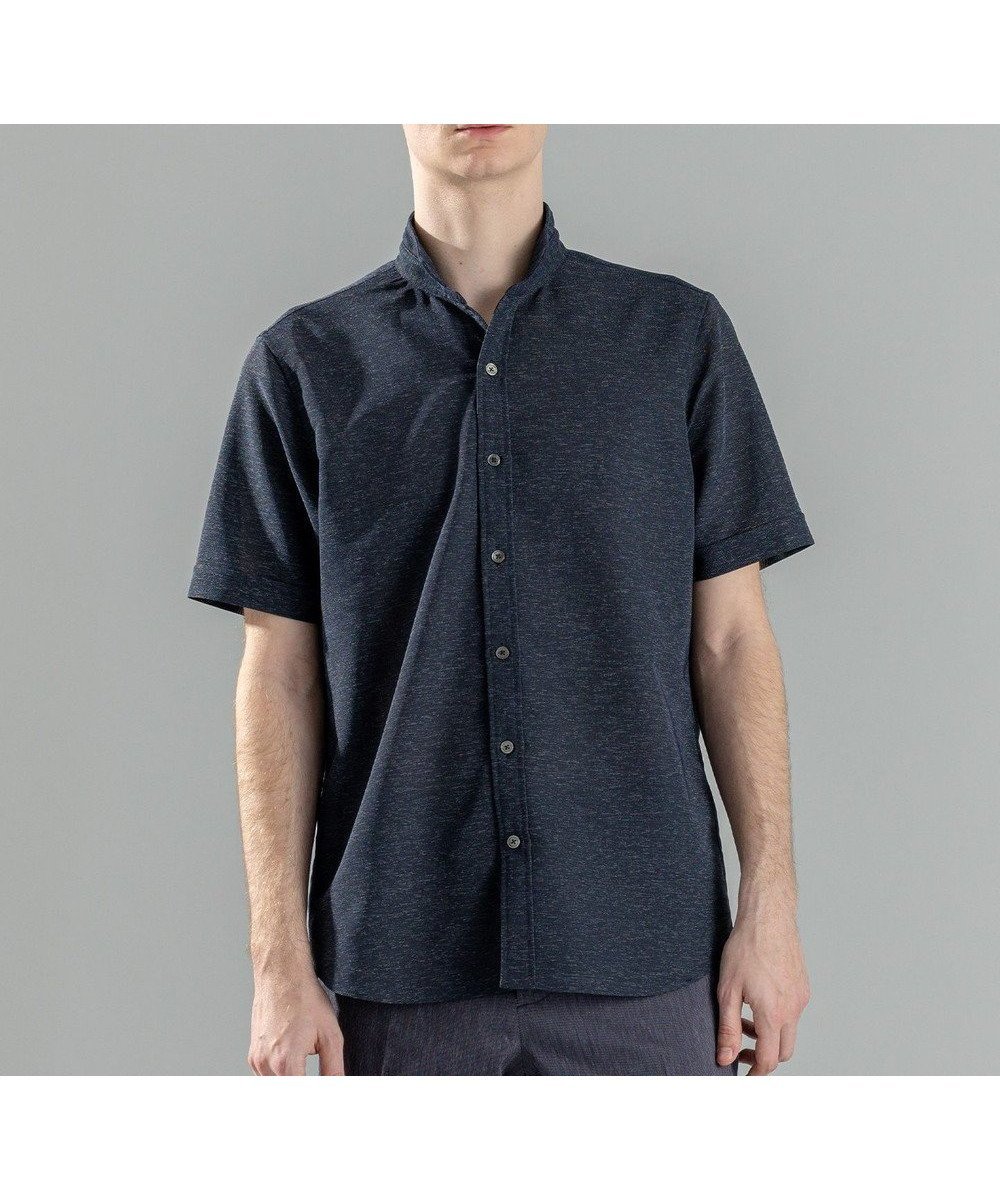 【ジョゼフ オム/JOSEPH HOMME / MEN】の新素材【軽量/通気性/清涼感/洗える/ストレッチ】レノクロスストレッチ ウィングカラー半袖シャツ インテリア・キッズ・メンズ・レディースファッション・服の通販 founy(ファニー) 　ファッション　Fashion　メンズファッション　Men's Style Online　トップス・カットソー　Tops/Tshirt/Men　シャツ　Shirts　インナー　Inner　シェイプ　Shape　シンプル　Simple　ジャケット　Jacket　ストレッチ　Stretch　半袖　Short Sleeve　夏　Summer　春　Spring　S/S・春夏　Ss・Spring/Summer　洗える　Washable　軽量　Lightweight　ネイビー系|ID: prp329100004521126 ipo3291000000032634680