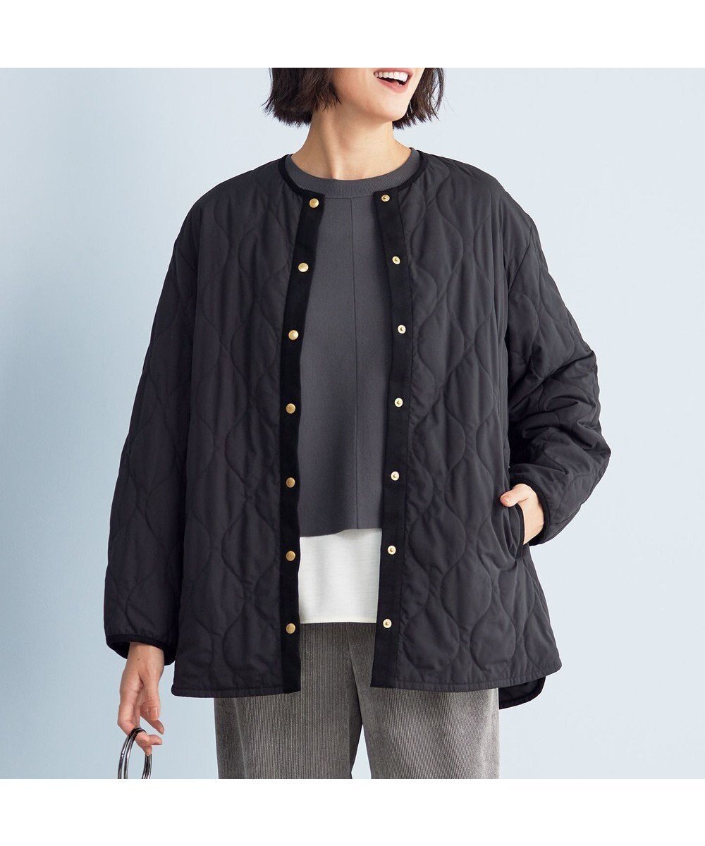 【自由区/JIYU-KU】の【洗える】パディングキルト アウター 人気、トレンドファッション・服の通販 founy(ファニー) 　ファッション　Fashion　レディースファッション　WOMEN　アウター　Coat Outerwear　ジャケット　Jackets　ノーカラージャケット　No Collar Leather Jackets　洗える　Washable　キルティング　Quilting　コンパクト　Compact　軽量　Lightweight　シンプル　Simple　ジャケット　Jacket　スエード　Suede　タフタ　Taffeta　ドット　Dot　バランス　Balance　パウダー　Powder　ピーチ　Peach　フォルム　Form　ボトム　Bottom　ポケット　Pocket　A/W・秋冬　Aw・Autumn/Winter・Fw・Fall-Winter　 other-1|ID: prp329100004521147 ipo3291000000031975260