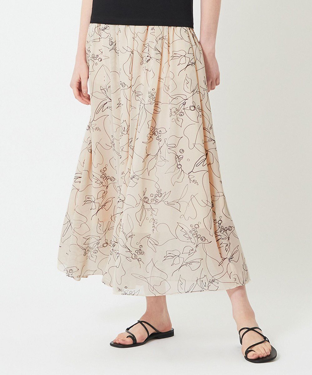 【ベイジ,/BEIGE,】のDRACAENA / ギャザースカート インテリア・キッズ・メンズ・レディースファッション・服の通販 founy(ファニー) 　ファッション　Fashion　レディースファッション　WOMEN　スカート　Skirt　プリーツスカート　Pleated Skirts　春　Spring　ギャザー　Gather　シフォン　Chiffon　トリミング　Trimming　ドレープ　Drape　フレア　Flare　プリーツ　Pleats　ヘムライン　Hemline　S/S・春夏　Ss・Spring/Summer　おすすめ　Recommend　夏　Summer　2023春夏・S/S　Ss,Spring/Summer,2023　2023年　2023　Ecru x Slate|ID: prp329100004521162 ipo3291000000031975493