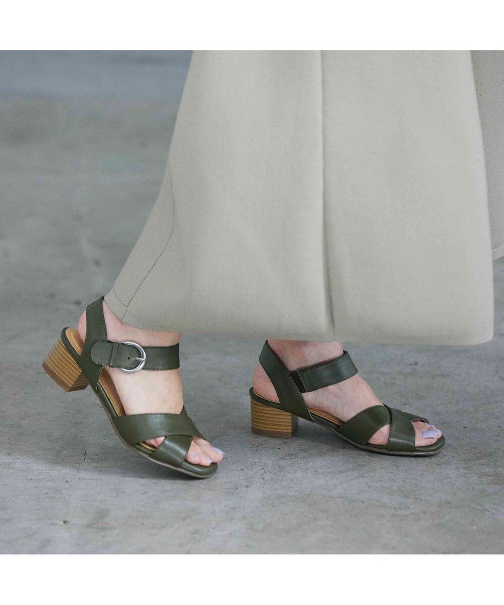 【イング/ing】のing 【WEB限定】【3E】ストラップクロスサンダル インテリア・キッズ・メンズ・レディースファッション・服の通販 founy(ファニー) 　ファッション　Fashion　レディースファッション　Fashion for Women　ウッド　Wooden Design　春　Spring　サンダル　Sandals, Summer Shoes　シューズ　Shoes, Footwear　スクエア　Square, Square Shape　ストラップサンダル　Strappy Sandals, Strap Sandals　トレンド　Trend, Trending Now　定番　Standard, Basic Item　人気　Popular, Best Seller　バランス　Balance, Style Balance　ベーシック　Basic, Essential　ラップ　Wrap, Wrap Design　S/S・春夏　SS, Spring/Summer, Warm Season　夏　Summer　ビジネス 仕事 通勤　Business / Work / Commuting　カーキ|ID: prp329100004521180 ipo3291000000034630714