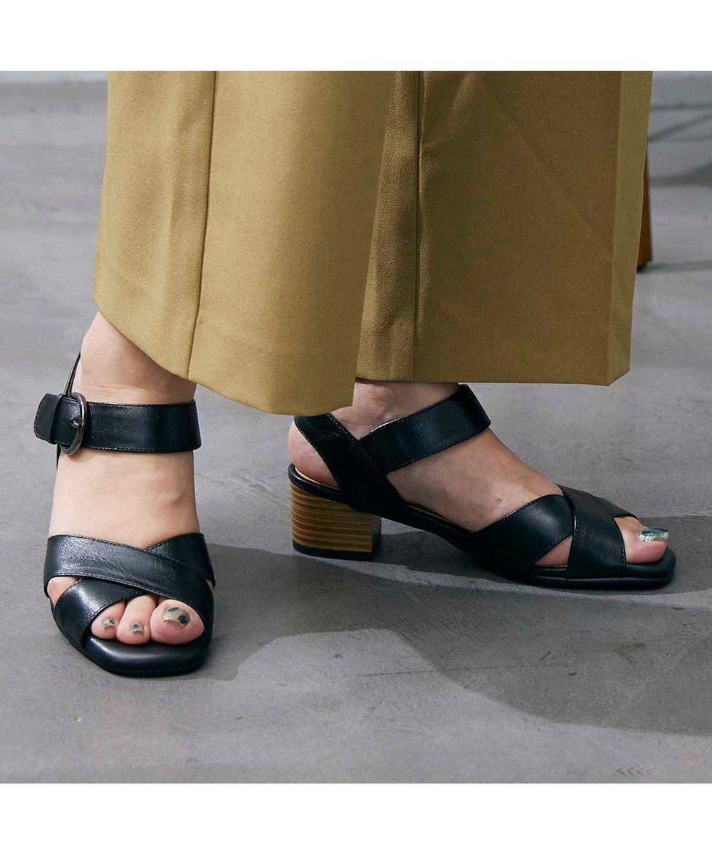 【イング/ing】のing 【WEB限定】【3E】ストラップクロスサンダル インテリア・キッズ・メンズ・レディースファッション・服の通販 founy(ファニー) 　ファッション　Fashion　レディースファッション　Fashion for Women　ウッド　Wooden Design　春　Spring　サンダル　Sandals, Summer Shoes　シューズ　Shoes, Footwear　スクエア　Square, Square Shape　ストラップサンダル　Strappy Sandals, Strap Sandals　トレンド　Trend, Trending Now　定番　Standard, Basic Item　人気　Popular, Best Seller　バランス　Balance, Style Balance　ベーシック　Basic, Essential　ラップ　Wrap, Wrap Design　S/S・春夏　SS, Spring/Summer, Warm Season　夏　Summer　ビジネス 仕事 通勤　Business / Work / Commuting　ブラック|ID: prp329100004521180 ipo3291000000034630715