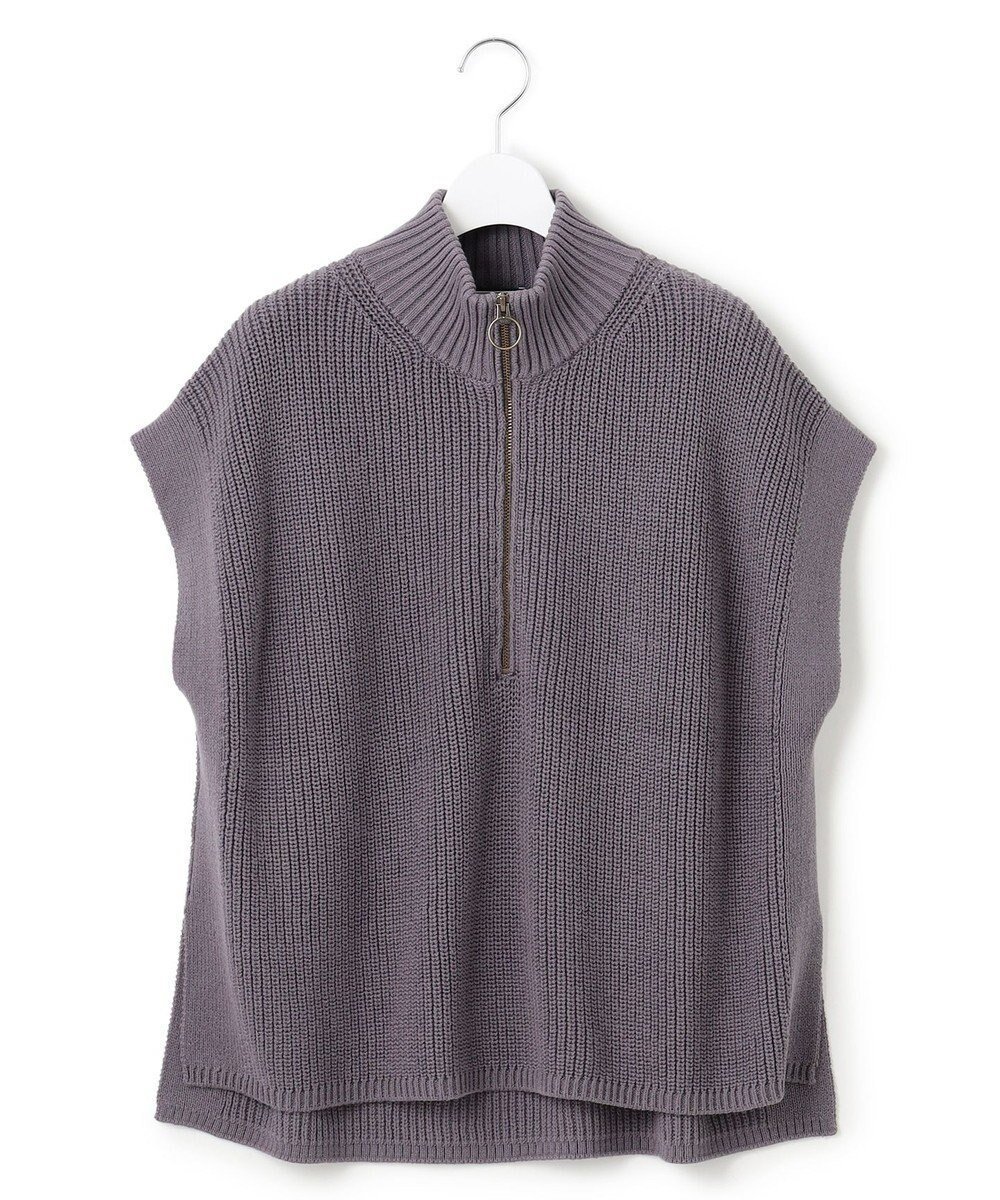 【ジェイプレスヨークストリート/J.PRESS YORK STREET】の【WOMEN】コットンニット ハーフジップポンチョ インテリア・キッズ・メンズ・レディースファッション・服の通販 founy(ファニー) 　ファッション　Fashion　レディースファッション　WOMEN　アウター　Coat Outerwear　ポンチョ　Ponchos　トップス・カットソー　Tops/Tshirt　ニット　Knit Tops　ベスト/ジレ　Gilets/Vests　ブルゾン　Blouson　ベスト　Vest　冬　Winter　A/W・秋冬　Aw・Autumn/Winter・Fw・Fall-Winter　ダルブルー系|ID: prp329100004521228 ipo3291000000031976363