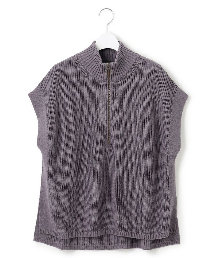 【ジェイプレスヨークストリート/J.PRESS YORK STREET】の【WOMEN】コットンニット ハーフジップポンチョ インテリア・キッズ・メンズ・レディースファッション・服の通販 founy(ファニー) https://founy.com/ ファッション Fashion レディースファッション Fashion for Women アウター Coat / Outerwear Collection ポンチョ・ケープコート Ponchos & Capes トップス・カットソー Cut & Sew Tops ニット Knit Tops & Sweaters ベスト&ジレ / 重ね着スタイル Vests & Gilets ブルゾン Blouson, Bomber Jacket ベスト Vest, Waistcoat 冬 Winter / This Winter A/W・秋冬 Autumn/Winter |ID: prp329100004521228 ipo3291000000033171782