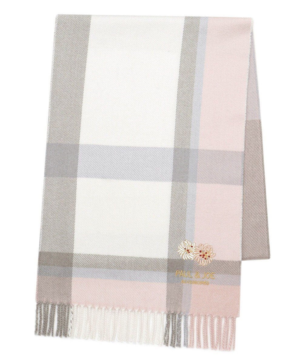 【ムーンバット/MOONBAT】の【FUDGE11月号掲載】PAUL JOE ACCESSOIRES クリザンテーム刺繍ムースタッチマフラー(パッケージ入り) インテリア・キッズ・メンズ・レディースファッション・服の通販 founy(ファニー) 　雑誌掲載アイテム　Magazine Picks & Fashion Features　ファッション雑誌　Fashion Magazines　ファッジ　FUDGE　ファッション　Fashion　レディースファッション　Fashion for Women　マフラー・スヌード / 冬小物の定番　Scarves & Mufflers　アニマル　Animal Print　コレクション　Collection, Seasonal Line　11月号　November Issue　スヌード　Snood, Infinity Scarf　雑誌　Magazine, Fashion Magazine　チェック　Check, Plaid, Tartan　パターン　Pattern, Design Print　フェミニン　Feminine, Girly　フラワー　Flower, Floral　プリント　Print, Printed Pattern　マフラー　Scarf, Muffler　モチーフ　Motif, Design Theme　A/W・秋冬　Autumn/Winter　ピーチ|ID: prp329100004521409 ipo3291000000033659996