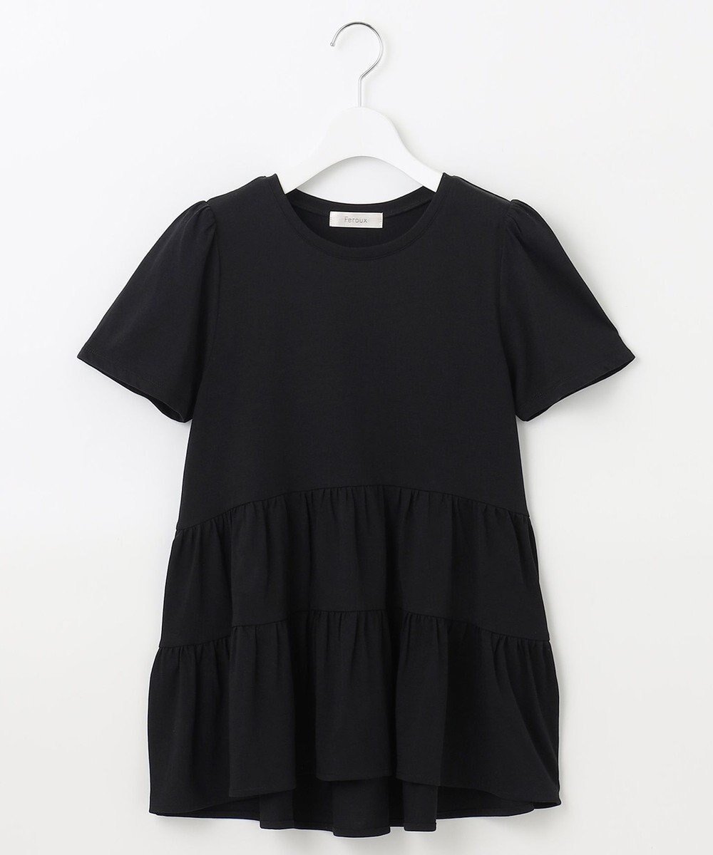 【フェルゥ/Feroux】の【UVケア】ティアードチュニック Tシャツ インテリア・キッズ・メンズ・レディースファッション・服の通販 founy(ファニー) 　ファッション　Fashion　レディースファッション　WOMEN　トップス・カットソー　Tops/Tshirt　シャツ/ブラウス　Shirts/Blouses　ロング / Tシャツ　T-Shirts　カットソー　Cut and Sewn　カットソー　Cut And Sew　コンパクト　Compact　チュニック　Tunic　ティアード　Tiered　ボトム　Bottom　夏　Summer　春　Spring　S/S・春夏　Ss・Spring/Summer　ブラック系|ID: prp329100004521457 ipo3291000000031978410