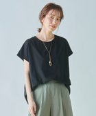 【エニィファム/any FAM】の【吸水速乾/シワになりにくい/アンチピリング】バックフレアフレンチスリーブカットソー ブラック|ID: prp329100004521510 ipo3291000000031978977