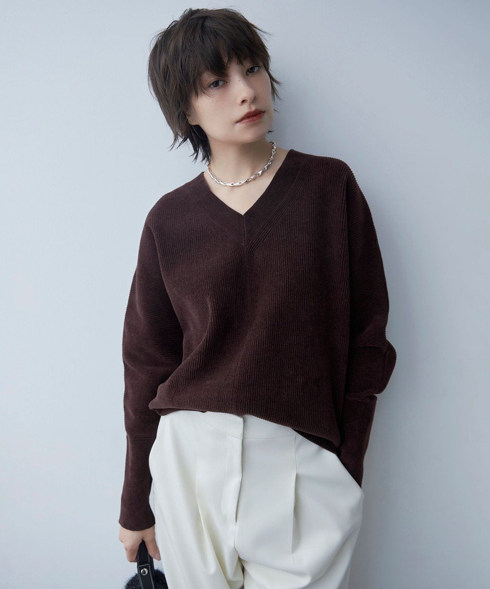 【アイシービー/iCB】の【洗える】コットンシェニール Vネックニット インテリア・キッズ・メンズ・レディースファッション・服の通販 founy(ファニー) 　ファッション　Fashion　レディースファッション　WOMEN　トップス・カットソー　Tops/Tshirt　ニット　Knit Tops　Vネック　V-Neck　洗える　Washable　畦　Ridge　コーデュロイ　Corduroy　スタイリッシュ　Stylish　セーター　Sweater　ダウン　Down　テクスチャー　Texture　バランス　Balance　ボトム　Bottom　リラックス　Relax　A/W・秋冬　Aw・Autumn/Winter・Fw・Fall-Winter　2024年　2024　2024-2025秋冬・A/W　Aw/Autumn/Winter/Fw/Fall/2024-2025　バーガンディ系|ID: prp329100004521531 ipo3291000000031979243