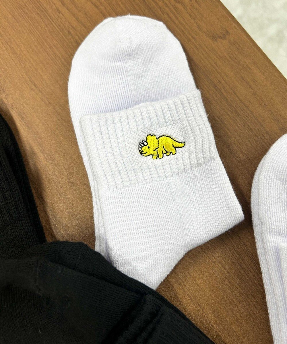 【ウィゴー/WEGO】のダイナソー刺繍アンクルソックス インテリア・キッズ・メンズ・レディースファッション・服の通販 founy(ファニー) 　ファッション　Fashion　レディースファッション　WOMEN　ソックス　Socks　レッグウェア　Legwear　おすすめ　Recommend　アンクル　Uncle　スニーカー　Sneakers　スマホ　Smartphone　ソックス　Socks　ワンポイント　One Point　再入荷　Restock/Back In Stock/Re Arrival　柄2|ID: prp329100004521543 ipo3291000000031979393