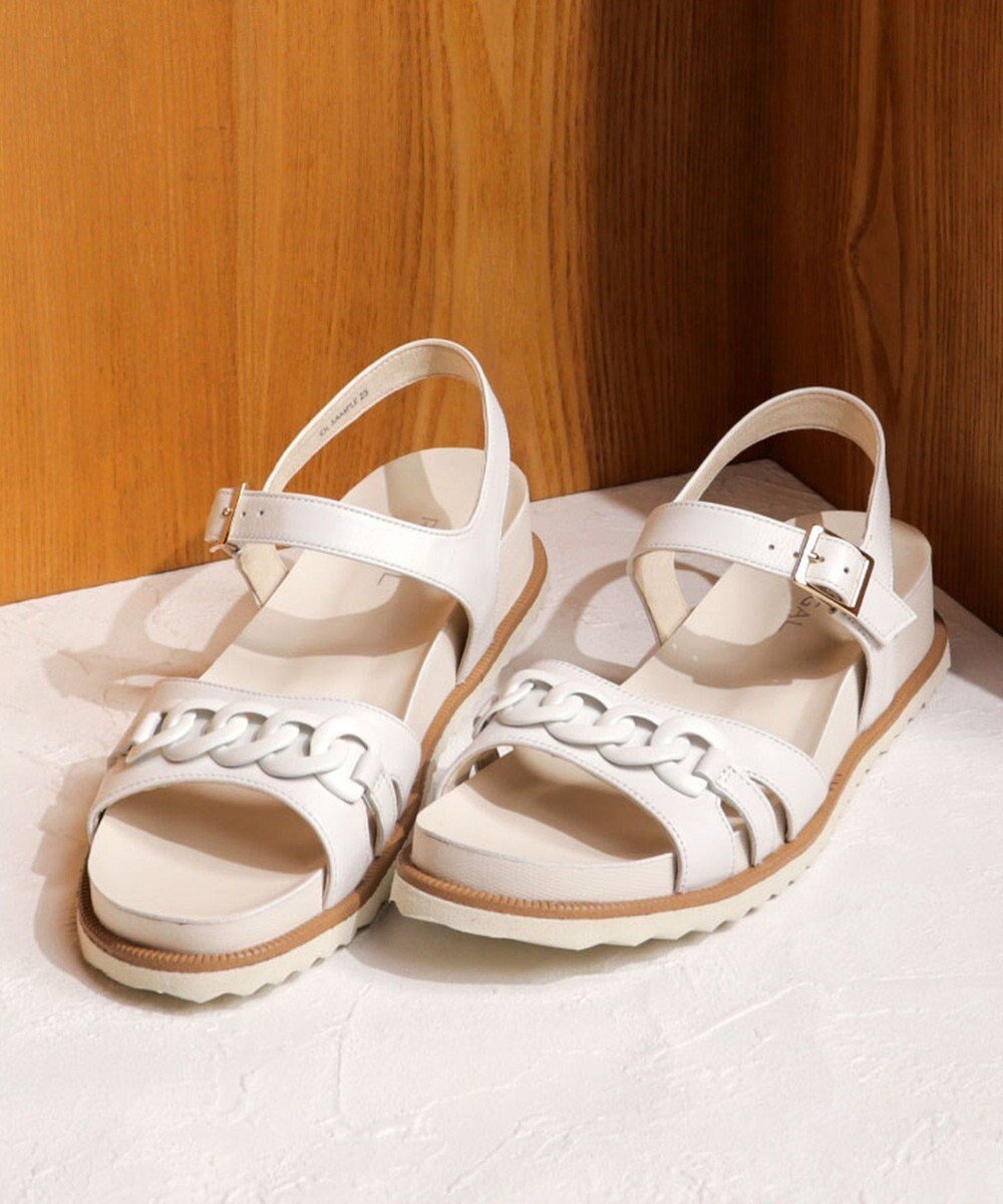 【リーガル フットコミュニティ/REGAL FOOT COMMUNITY】の【リーガルレディース】F45R フットベッドサンダル サンダル インテリア・キッズ・メンズ・レディースファッション・服の通販 founy(ファニー) 　ファッション　Fashion　レディースファッション　Fashion for Women　クッション　Cushion, Throw Pillow　サンダル　Sandals, Summer Shoes　チェーン　Chain, Chain Strap　フィット　Fit, Slim Fit　リラックス　Relax, Relaxed Fit　A/W・秋冬　Autumn/Winter　S/S・春夏　SS, Spring/Summer, Warm Season　夏　Summer　エレガント 上品　Elegant　アイボリー|ID: prp329100004521547 ipo3291000000033488380