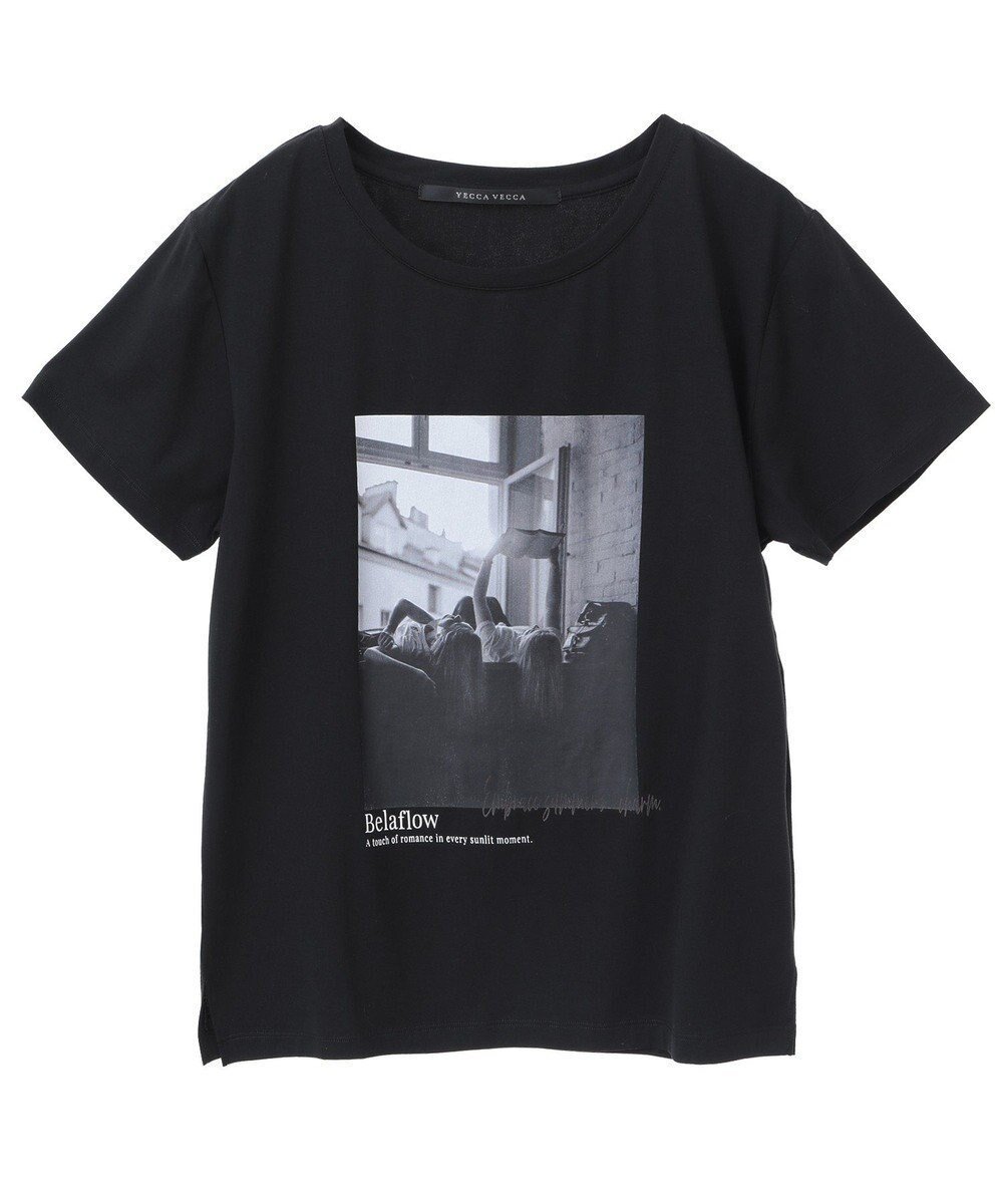 【イェッカ ヴェッカ/YECCA VECCA】のフォトプリントTee インテリア・キッズ・メンズ・レディースファッション・服の通販 founy(ファニー) 　ファッション　Fashion　レディースファッション　WOMEN　トップス・カットソー　Tops/Tshirt　シャツ/ブラウス　Shirts/Blouses　ロング / Tシャツ　T-Shirts　カットソー　Cut and Sewn　NEW・新作・新着・新入荷　New Arrivals　おすすめ　Recommend　インナー　Inner　カットソー　Cut And Sew　ストレッチ　Stretch　プリント　Print　ベーシック　Basic　ポケット　Pocket　夏　Summer　春　Spring　S/S・春夏　Ss・Spring/Summer　Black|ID: prp329100004521557 ipo3291000000031979478