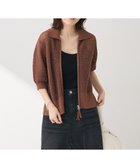 【グリーンパークス/Green Parks】の襟付きメッシュ編みZIPカーディガン Brown|ID: prp329100004521569 ipo3291000000032310834