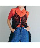 【イェッカ ヴェッカ/YECCA VECCA】の衿付きシアーニットカーディガン Orange|ID: prp329100004521570 ipo3291000000031979574