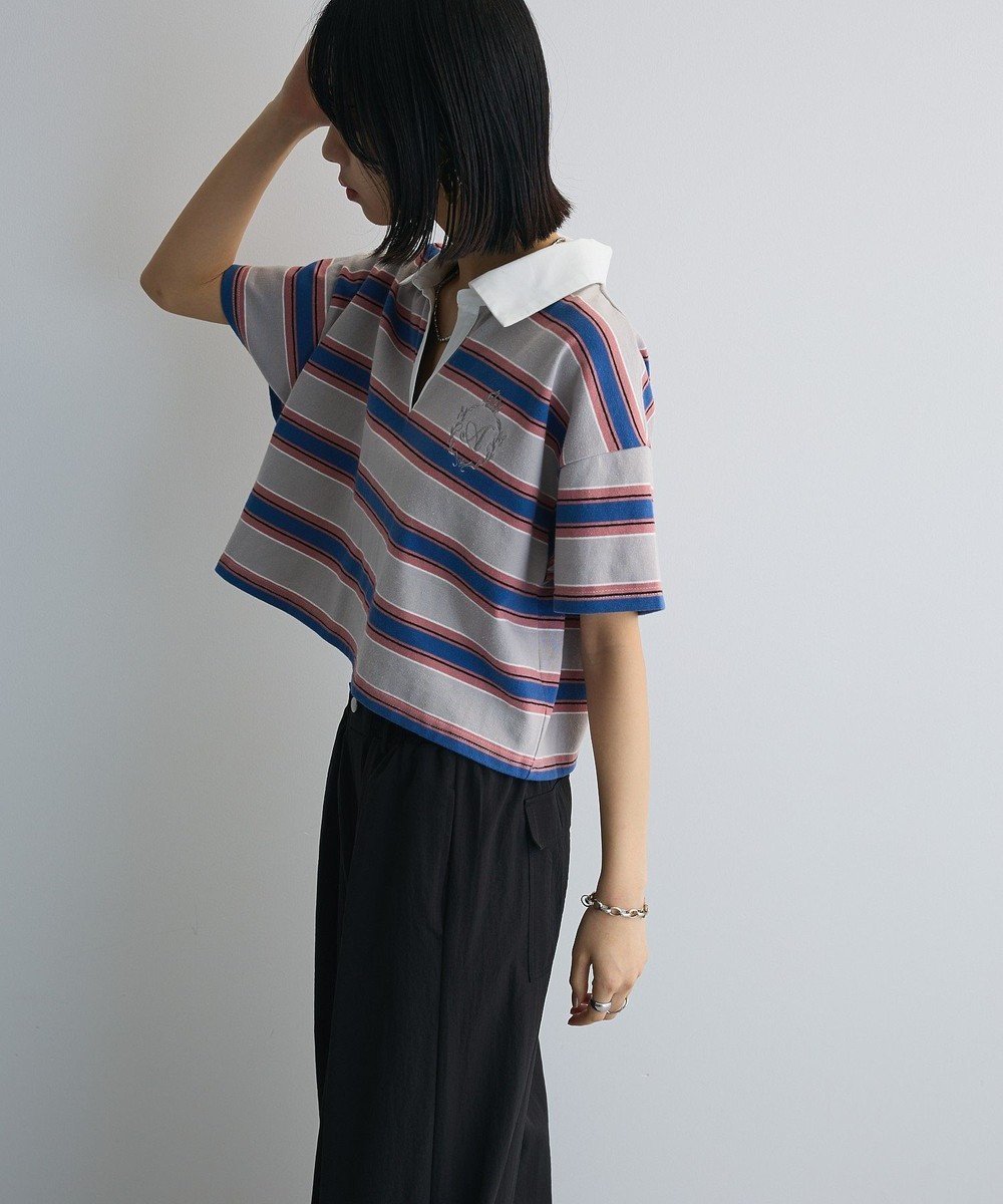 【グリーンパークス/Green Parks】のエムブレム刺繍ショートボーダーカットソー 人気、トレンドファッション・服の通販 founy(ファニー) 　ファッション　Fashion　レディースファッション　Ladies' Fashion Online　トップス・カットソー　Tops/Tshirt　ニット　Knit Tops　カットソー　Cut and Sewn　おすすめ　Recommend　ショート　Short　セーター　Sweater　フェミニン　Feminine　ボトム　Bottom　ポケット　Pocket　夏　Summer　春　Spring　S/S・春夏　Ss・Spring/Summer　 other-1|ID: prp329100004521580 ipo3291000000032585805