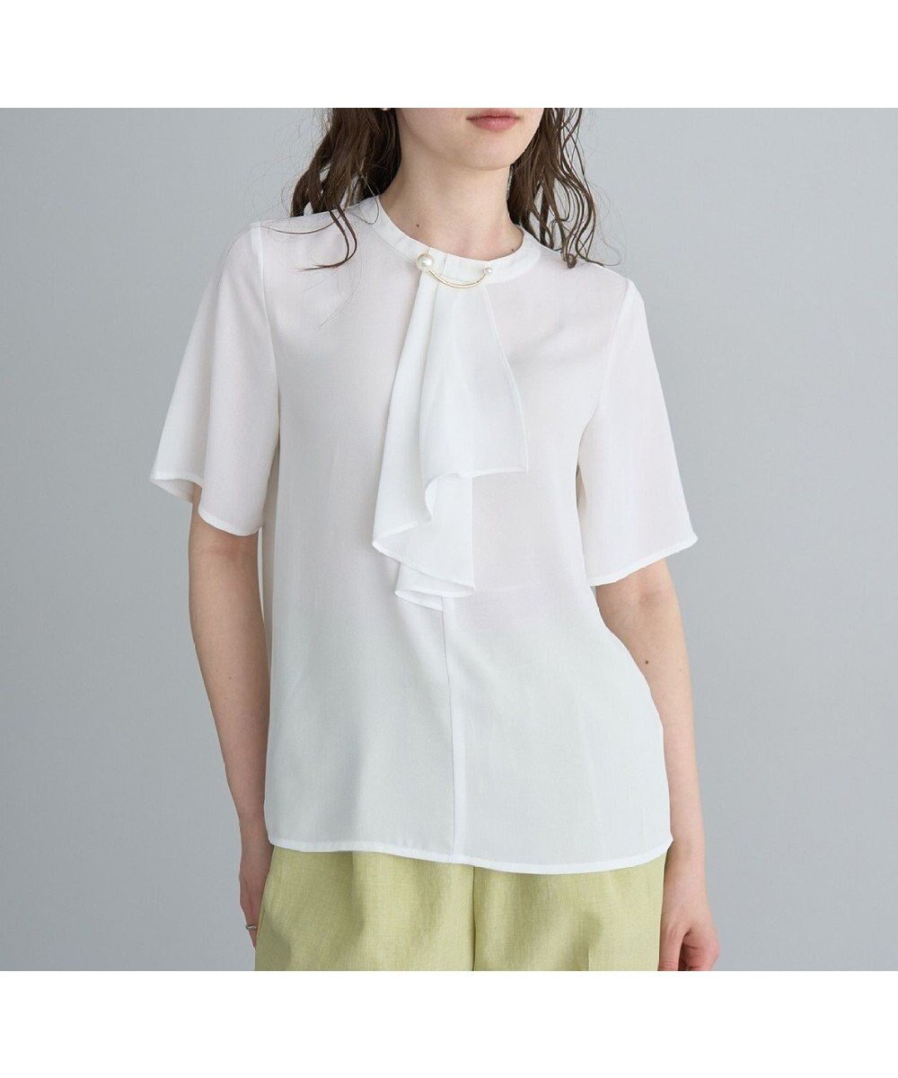 【イェッカ ヴェッカ/YECCA VECCA】のパールブローチ付きボウタイブラウス 人気、トレンドファッション・服の通販 founy(ファニー) 　ファッション　Fashion　レディースファッション　WOMEN　トップス・カットソー　Tops/Tshirt　シャツ/ブラウス　Shirts/Blouses　NEW・新作・新着・新入荷　New Arrivals　おすすめ　Recommend　エアリー　Airy　ジョーゼット　Georgette　パール　Pearl　フリル　Frills　フロント　Front　ブローチ　Brooch　ポケット　Pocket　メタル　Metal　夏　Summer　春　Spring　S/S・春夏　Ss・Spring/Summer　 other-1|ID: prp329100004521584 ipo3291000000031979681