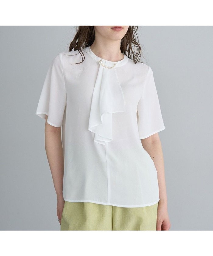 【イェッカ ヴェッカ/YECCA VECCA】のパールブローチ付きボウタイブラウス インテリア・キッズ・メンズ・レディースファッション・服の通販 founy(ファニー) https://founy.com/ ファッション Fashion レディースファッション Ladies' Fashion Online トップス・カットソー Tops/Tshirt シャツ/ブラウス Shirts/Blouses おすすめ Recommend エアリー Airy ジョーゼット Georgette パール Pearl フリル Frills フロント Front ブローチ Brooch ポケット Pocket メタル Metal 夏 Summer 春 Spring S/S・春夏 Ss・Spring/Summer |ID: prp329100004521584 ipo3291000000032313663