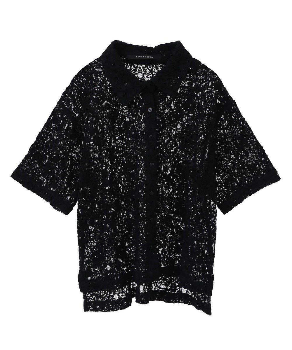 【イェッカ ヴェッカ/YECCA VECCA】のコードレースシャツ インテリア・キッズ・メンズ・レディースファッション・服の通販 founy(ファニー) 　ファッション　Fashion　レディースファッション　WOMEN　トップス・カットソー　Tops/Tshirt　シャツ/ブラウス　Shirts/Blouses　NEW・新作・新着・新入荷　New Arrivals　おすすめ　Recommend　ボックス　Box　ボトム　Bottom　ポケット　Pocket　マニッシュ　Mannish　レース　Race　ワイド　Wide　エレガント 上品　Elegant　夏　Summer　春　Spring　S/S・春夏　Ss・Spring/Summer　Black|ID: prp329100004521588 ipo3291000000031979722