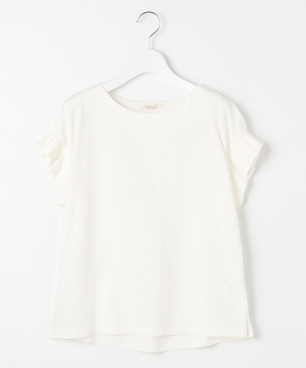 【フェルゥ/Feroux】の【UVケア】タックスリーブ Tシャツ インテリア・キッズ・メンズ・レディースファッション・服の通販 founy(ファニー) 　ファッション　Fashion　レディースファッション　WOMEN　トップス・カットソー　Tops/Tshirt　シャツ/ブラウス　Shirts/Blouses　ロング / Tシャツ　T-Shirts　カットソー　Cut and Sewn　おすすめ　Recommend　カットソー　Cut And Sew　スリーブ　Sleeve　フリル　Frills　夏　Summer　春　Spring　S/S・春夏　Ss・Spring/Summer　ビジネス 仕事 通勤　Business　ホワイト系|ID: prp329100004521605 ipo3291000000031979865