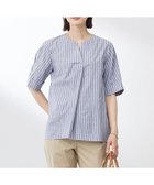 【ジェイ プレス/J.PRESS】の【洗える】BEZ 空羽ストライプ クルーネック ブラウス ネイビー系|ID: prp329100004521647 ipo3291000000032736972