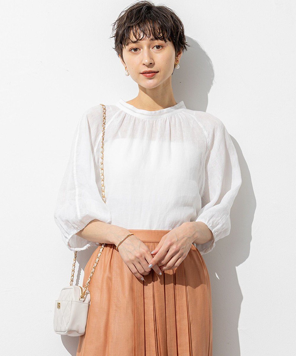 【23区/NIJYUSANKU】の【先行予約/洗える】LIBECOリネン ボリュームスリーブ ブラウス インテリア・キッズ・メンズ・レディースファッション・服の通販 founy(ファニー) 　ファッション　Fashion　レディースファッション　WOMEN　トップス・カットソー　Tops/Tshirt　シャツ/ブラウス　Shirts/Blouses　ボリュームスリーブ / フリル袖　Volume Sleeve　エアリー　Airy　春　Spring　洗える　Washable　スリーブ　Sleeve　トレンド　Trend　ラベンダー　Lavender　リネン　Linen　レース　Race　ローズ　Rose　S/S・春夏　Ss・Spring/Summer　NEW・新作・新着・新入荷　New Arrivals　夏　Summer　2025年　2025　2025春夏・S/S　Ss,Spring/Summer,2025　ホワイト系|ID: prp329100004521650 ipo3291000000031980229