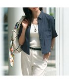 【23区/NIJYUSANKU】の【Oggi7月号掲載/洗える】LIBECOリネン クロップド デザイン シャツ ダークグリーン系|ID: prp329100004521651 ipo3291000000033589312