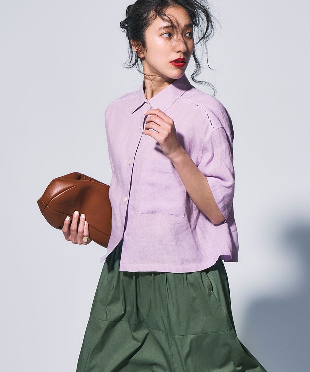 【23区/NIJYUSANKU】の【Oggi7月号掲載/洗える】LIBECOリネン クロップド デザイン シャツ インテリア・キッズ・メンズ・レディースファッション・服の通販 founy(ファニー) 雑誌掲載アイテム Magazine Picks & Fashion Features ファッション雑誌 Fashion Magazines オッジ Oggi ファッション Fashion レディースファッション Fashion for Women トップス・カットソー Cut & Sew Tops シャツ・ブラウス・オフィスカジュアル Elegant Blouses & Button-Ups 春 Spring 洗える Machine Washable クロップド Cropped, Short Length 7月号 July Issue シンプル Simple, Minimal 雑誌 Magazine, Fashion Magazine トレンド Trend, Trending Now バランス Balance, Style Balance 羽織 Haori, Light Jacket ラベンダー Lavender リネン Linen, Linen Fabric レース Lace, Lace Fabric ローズ Rose, Rose Motif S/S・春夏 SS, Spring/Summer, Warm Season 夏 Summer 2025年 2025 2025春夏・S/S Spring/Summer 2025 SS25 ラベンダー系|ID: prp329100004521651 ipo3291000000033589314