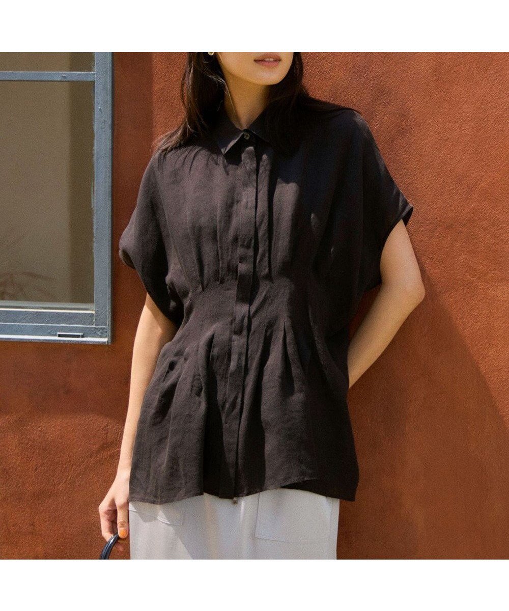 【23区/NIJYUSANKU】の【先行予約/洗える】LIBECOリネン タック デザイン シャツ 人気、トレンドファッション・服の通販 founy(ファニー) 　ファッション　Fashion　レディースファッション　WOMEN　トップス・カットソー　Tops/Tshirt　シャツ/ブラウス　Shirts/Blouses　春　Spring　洗える　Washable　シンプル　Simple　トレンド　Trend　リネン　Linen　S/S・春夏　Ss・Spring/Summer　再入荷　Restock/Back In Stock/Re Arrival　夏　Summer　2025年　2025　2025春夏・S/S　Ss,Spring/Summer,2025　 other-1|ID: prp329100004521655 ipo3291000000031980268