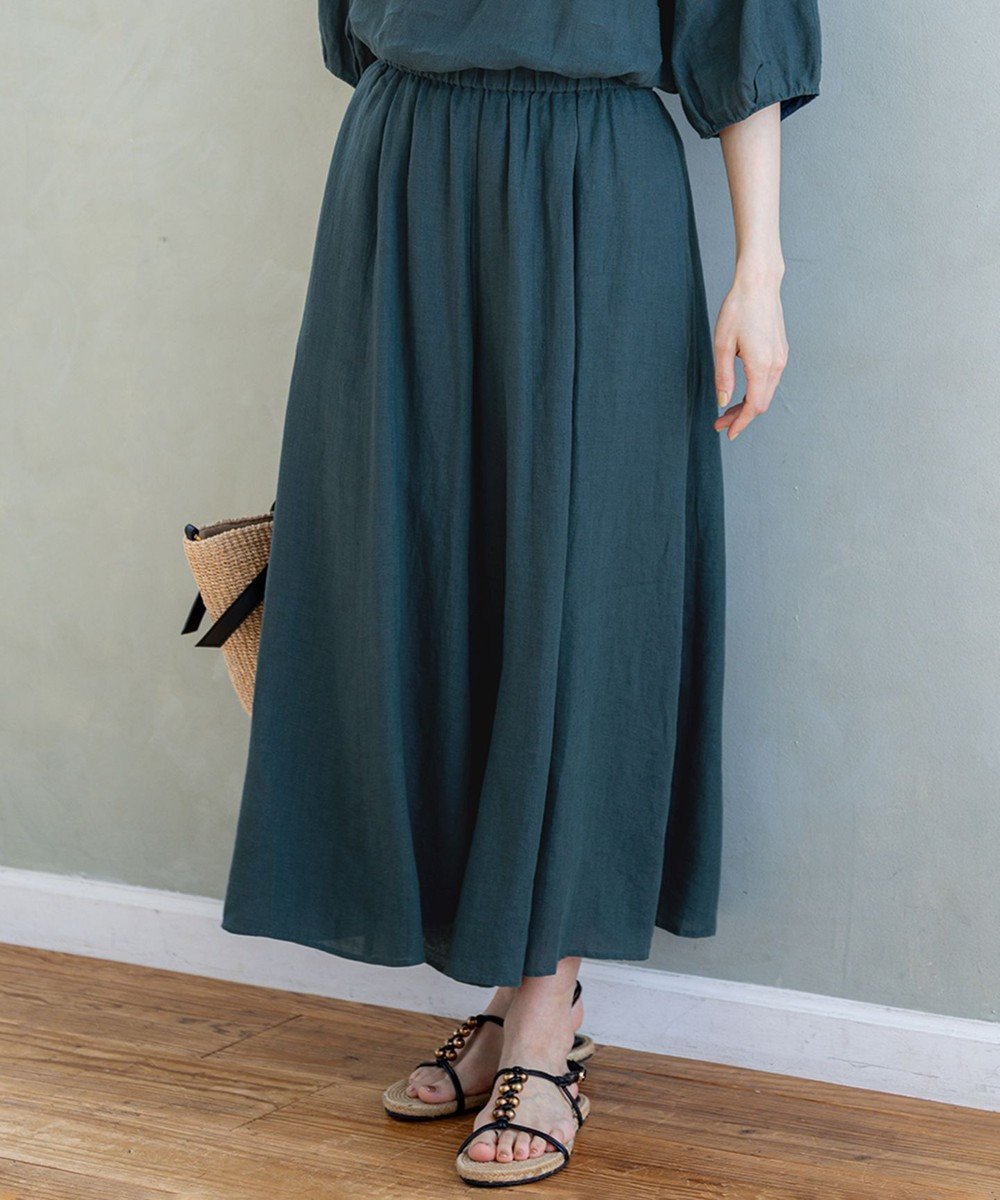 【23区/NIJYUSANKU】の【洗える】LIBECOリネン ガウチョ パンツ インテリア・キッズ・メンズ・レディースファッション・服の通販 founy(ファニー) 　ファッション　Fashion　レディースファッション　Fashion for Women　パンツ　Pants & Trousers　春　Spring　洗える　Machine Washable　ガウチョ　Gaucho　ガウチョパンツ　Gaucho Pants, Culottes　ギャザー　Gathered, Ruffled　トレンド　Trend, Trending Now　リネン　Linen, Linen Fabric　S/S・春夏　SS, Spring/Summer, Warm Season　夏　Summer　エレガント 上品　Elegant　2025年　2025　2025春夏・S/S　Spring/Summer 2025 SS25　ダークグリーン系|ID: prp329100004521657 ipo3291000000036260521