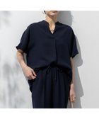 【23区/NIJYUSANKU】の【先行予約/UVカット/接触冷感/吸水速乾】ストレッチジョーゼット バンドカラー カットソー ネイビー系|ID: prp329100004521658 ipo3291000000031980300