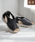 【ポインター/Pointer】の本革 超軽量厚底パンチングサンダル ブラック|ID: prp329100004521677 ipo3291000000033644773