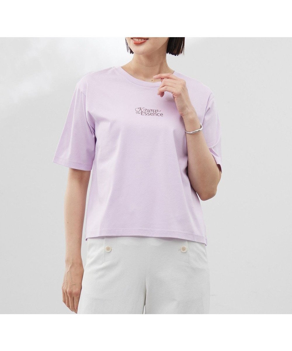 【ジェイ プレス/J.PRESS】の【洗える】ロゴ Tシャツ インテリア・キッズ・メンズ・レディースファッション・服の通販 founy(ファニー) 　ファッション　Fashion　レディースファッション　Ladies' Fashion Online　トップス・カットソー　Tops/Tshirt　シャツ/ブラウス　Shirts/Blouses　ロング / Tシャツ　T-Shirts　カットソー　Cut and Sewn　カットソー　Cut And Sew　シルケット　Mercerization　ジャージー　Jersey　トレンド　Trend　バランス　Balance　プリント　Print　ワンポイント　One Point　エレガント 上品　Elegant　夏　Summer　春　Spring　S/S・春夏　Ss・Spring/Summer　洗える　Washable　ラベンダー系|ID: prp329100004522015 ipo3291000000032654057