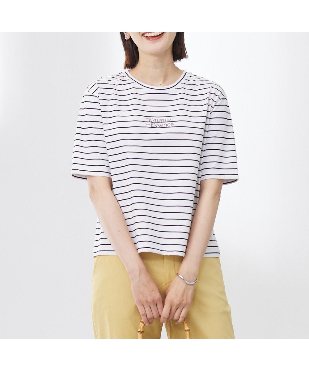 【ジェイ プレス/J.PRESS】の【洗える】ロゴ Tシャツ インテリア・キッズ・メンズ・レディースファッション・服の通販 founy(ファニー) 　ファッション　Fashion　レディースファッション　Ladies' Fashion Online　トップス・カットソー　Tops/Tshirt　シャツ/ブラウス　Shirts/Blouses　ロング / Tシャツ　T-Shirts　カットソー　Cut and Sewn　カットソー　Cut And Sew　シルケット　Mercerization　ジャージー　Jersey　トレンド　Trend　バランス　Balance　プリント　Print　ワンポイント　One Point　エレガント 上品　Elegant　夏　Summer　春　Spring　S/S・春夏　Ss・Spring/Summer　洗える　Washable　オフ×ブラック系|ID: prp329100004522015 ipo3291000000032654060