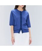 【ベイジ,/BEIGE,】の【洗える】VALOIS / ジョーゼットトリム半袖カーディガン Blue|ID: prp329100004522026 ipo3291000000031984368
