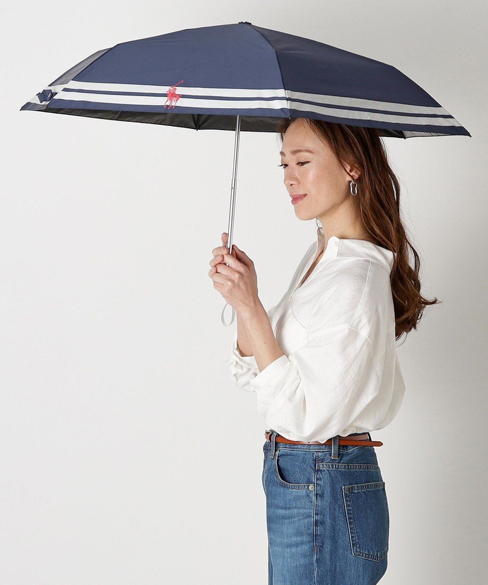 【ムーンバット/MOONBAT】のPOLO RALPH LAUREN(ポロ ラルフ ローレン)ボーダー 遮熱 UV 晴雨兼用 インテリア・キッズ・メンズ・レディースファッション・服の通販 founy(ファニー) 　ファッション　Fashion　レディースファッション　WOMEN　傘 / レイングッズ　Umbrellas/Rainwear　ボーダー　Border　傘　Umbrella　ネイビー|ID: prp329100004522040 ipo3291000000031984526