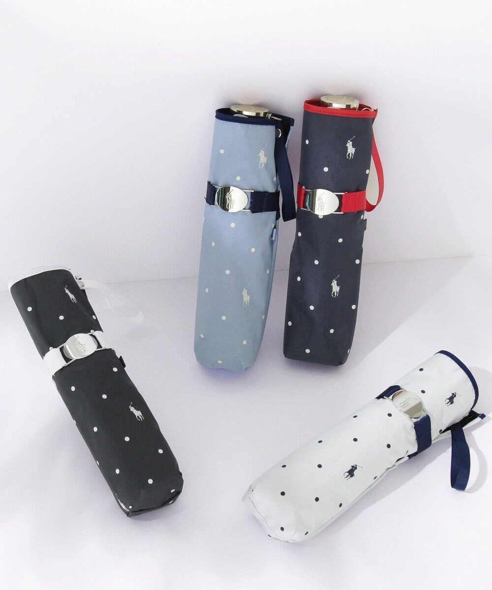 【ムーンバット/MOONBAT】のPOLO RALPH LAUREN(ポロ ラルフローレン)晴雨兼用日傘 ドット 遮光率100% 遮熱 遮熱 UV インテリア・キッズ・メンズ・レディースファッション・服の通販 founy(ファニー) 　ファッション　Fashion　レディースファッション　Fashion for Women　レイングッズ・傘・晴雨兼用傘　Umbrellas & Rain Gear　アイビー　Ivy Pattern　傘　Umbrella, Parasol　スマート　Smart, Elegant　ドット　Polka Dot, Dot Pattern　ニューヨーク　New York, NYC Style　パターン　Pattern, Design Print　日傘　Parasol, UV Umbrella　ペールスカイ|ID: prp329100004522041 ipo3291000000033036004