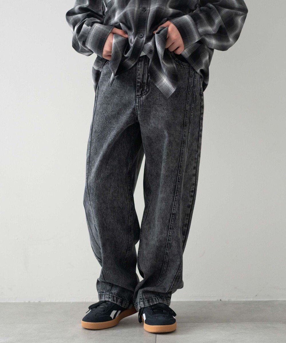 【ウィゴー/WEGO / KIDS】の【KIDS/150cm/160cm/ウエストゴム】イージー3Dバレルレッグデニムパンツ(JUNIOR) インテリア・キッズ・メンズ・レディースファッション・服の通販 founy(ファニー) 　ファッション　Fashion　キッズファッション　KIDS　ボトムス　Bottoms/Kids　春　Spring　グラフィック　Graphic　スマホ　Smartphone　チェック　Check　デニム　Denim　トレンド　Trend　定番　Standard　ワッフル　Waffle　S/S・春夏　Ss・Spring/Summer　プチプライス・低価格　Affordable　おすすめ　Recommend　夏　Summer　デニムブラックソノタ|ID: prp329100004522288 ipo3291000000031987807