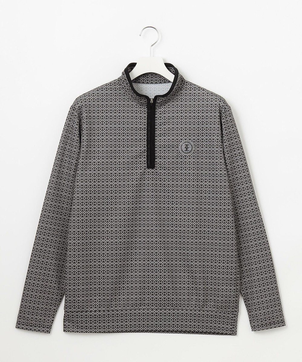 【23区 ゴルフ/23区GOLF / MEN】の【MEN】サンベールメッシュ モノグラムハーフジップ UVカット 紫外線対策 吸水速乾 インテリア・キッズ・メンズ・レディースファッション・服の通販 founy(ファニー) 　ファッション　Fashion　メンズファッション　MEN　トップス・カットソー　Tops/Tshirt/Men　シャツ　Shirts　春　Spring　カットソー　Cut And Sew　吸水　Water Absorption　軽量　Lightweight　ストレッチ　Stretch　スマート　Smart　ダメージ　Damage　長袖　Long Sleeve　ブロック　Block　プリント　Print　メッシュ　Mesh　S/S・春夏　Ss・Spring/Summer　夏　Summer　エレガント 上品　Elegant　ゴルフ　Golf　ブラック系5|ID: prp329100004522302 ipo3291000000031987957