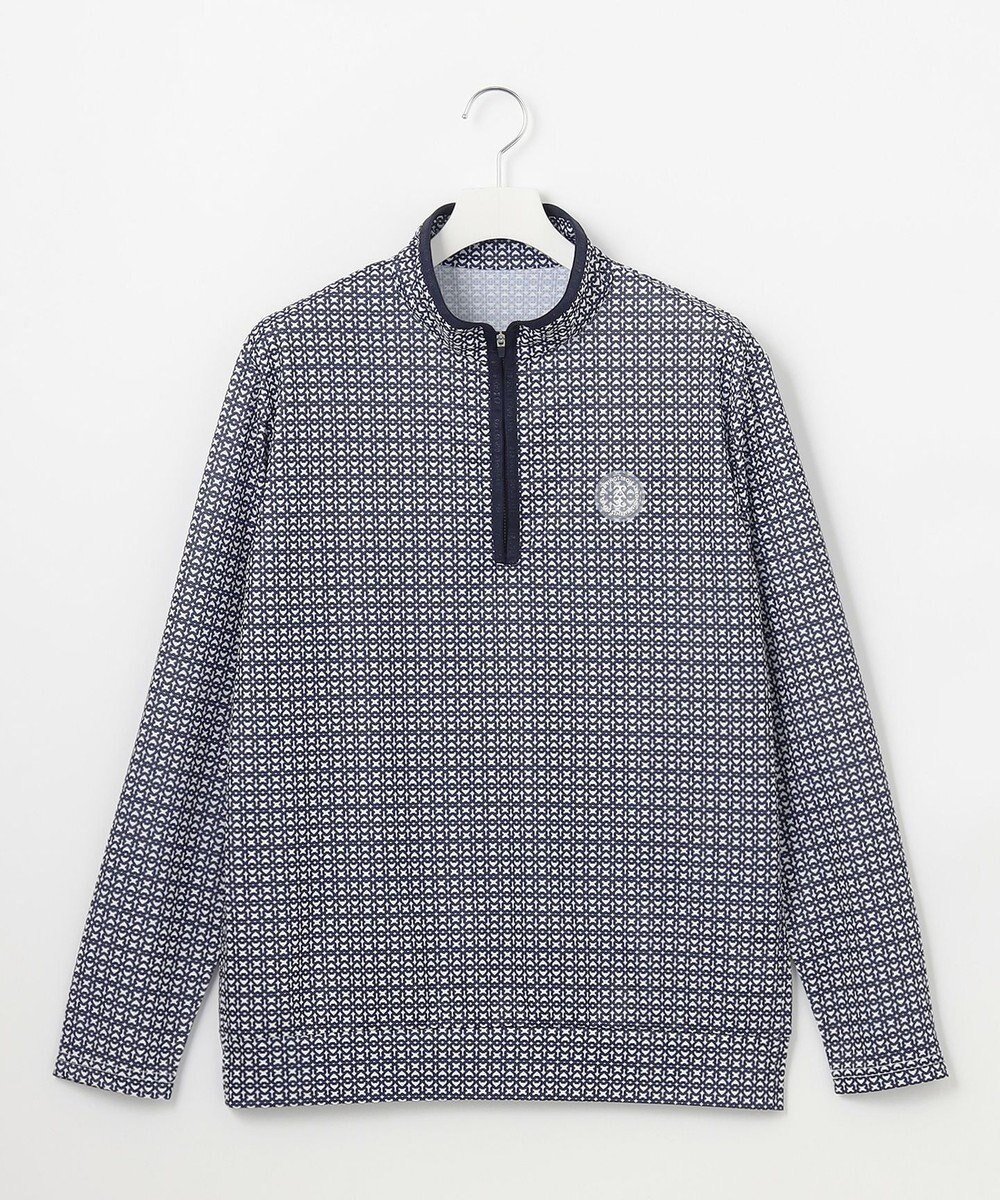 【23区 ゴルフ/23区GOLF / MEN】の【MEN】サンベールメッシュ モノグラムハーフジップ UVカット 紫外線対策 吸水速乾 インテリア・キッズ・メンズ・レディースファッション・服の通販 founy(ファニー) 　ファッション　Fashion　メンズファッション　MEN　トップス・カットソー　Tops/Tshirt/Men　シャツ　Shirts　春　Spring　カットソー　Cut And Sew　吸水　Water Absorption　軽量　Lightweight　ストレッチ　Stretch　スマート　Smart　ダメージ　Damage　長袖　Long Sleeve　ブロック　Block　プリント　Print　メッシュ　Mesh　S/S・春夏　Ss・Spring/Summer　夏　Summer　エレガント 上品　Elegant　ゴルフ　Golf　ネイビー系5|ID: prp329100004522302 ipo3291000000031987958