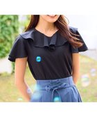 【フェルゥ/Feroux】の【先行予約・洗える・汗ジミが目立たない】ラッフル襟Tシャツ ブラック系|ID: prp329100004522344 ipo3291000000032070623