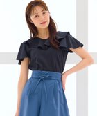 【フェルゥ/Feroux】の【洗える・汗ジミが目立たない】ラッフル襟Tシャツ ブラック系|ID: prp329100004522344 ipo3291000000032765826