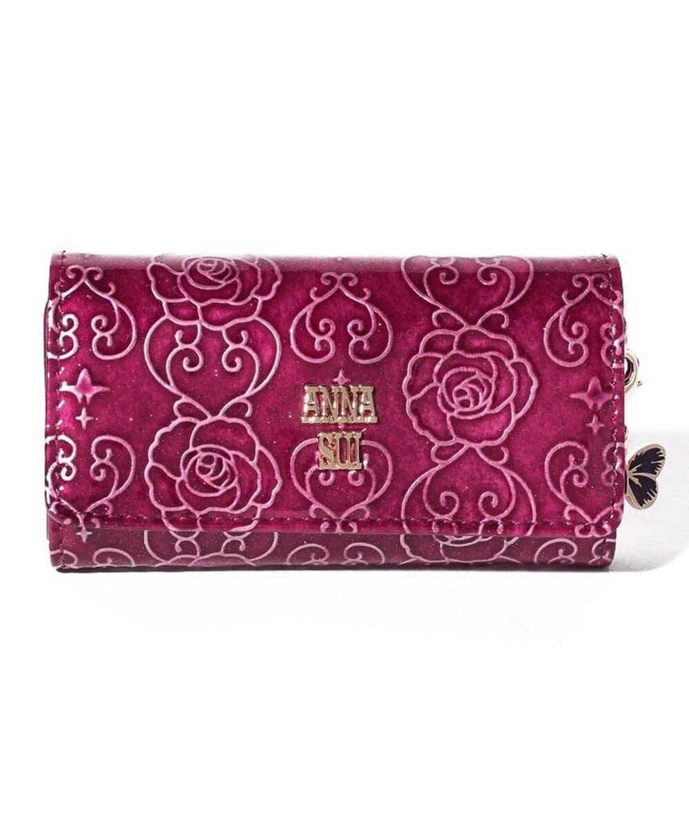 【アナスイ/ANNA SUI】のローズハート キーケース インテリア・キッズ・メンズ・レディースファッション・服の通販 founy(ファニー) 　ファッション　Fashion　レディースファッション　WOMEN　財布　Wallets　アクセサリー　Accessories　エナメル　Enamel　チャーム　Charm　バタフライ　Butterfly　プリント　Print　ローズ　Rose　定番　Standard　財布　Wallet　ワイン|ID: prp329100004522357 ipo3291000000031988970