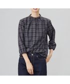 【ジェイ プレス/J.PRESS】のプロビスストライプチェック フリルネック カットソー ネイビーチェック系|ID: prp329100004522360 ipo3291000000031989051